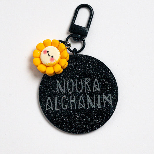Charm Glitter Acrylic Bag Tag