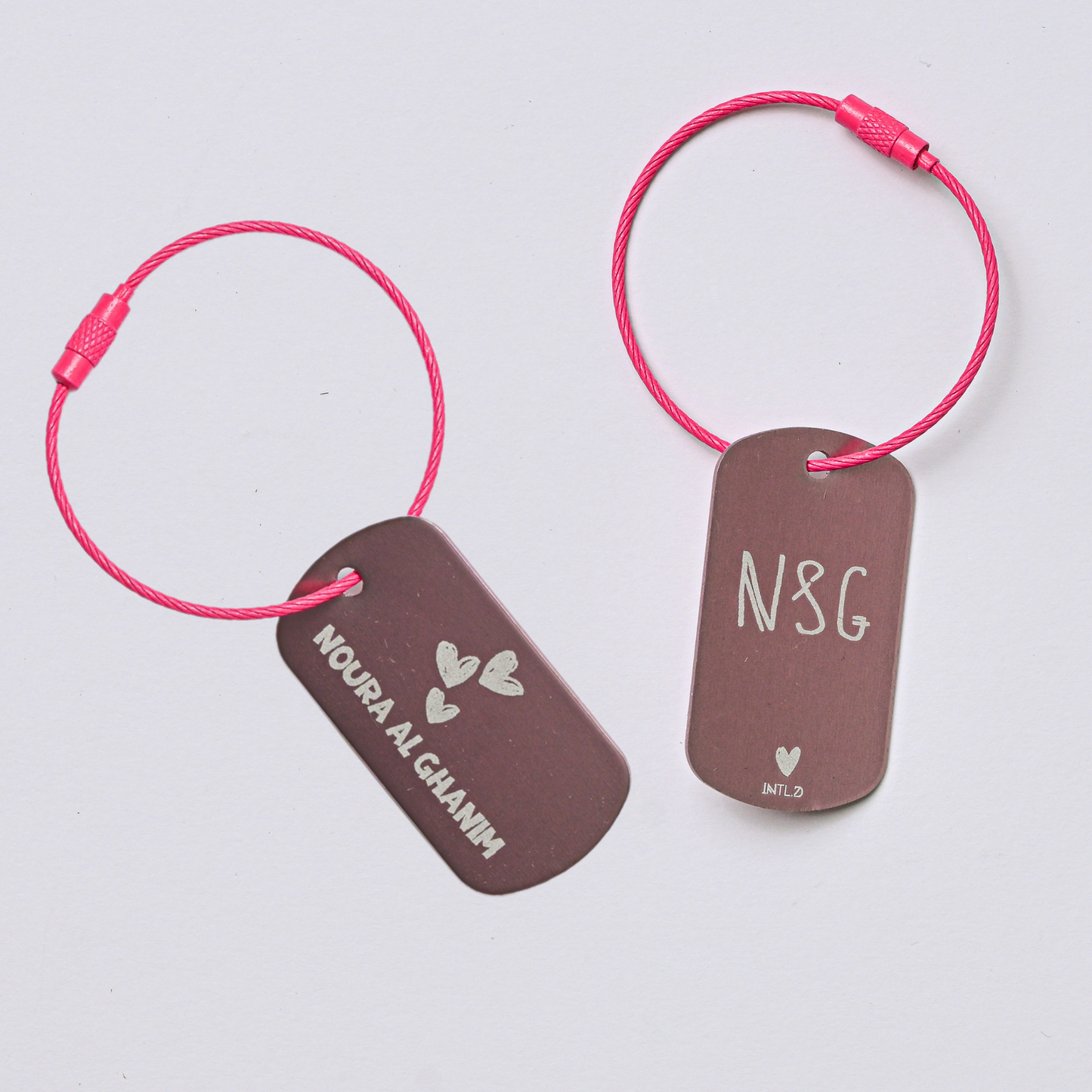 Hearts Metal Bag Tag