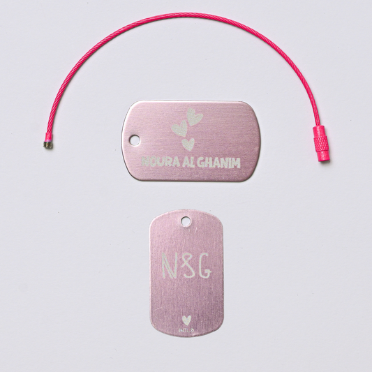 Hearts Metal Bag Tag