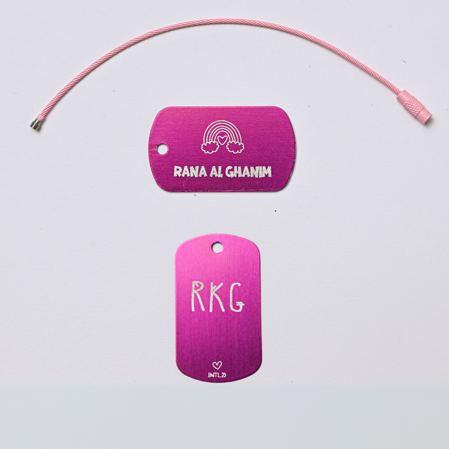 Heart Rainbow Metal Bag Tag