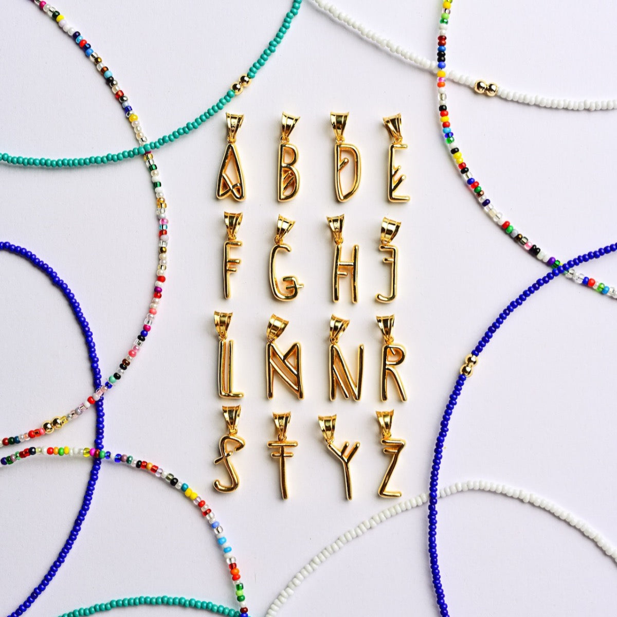 Beaded Letter Necklaces
