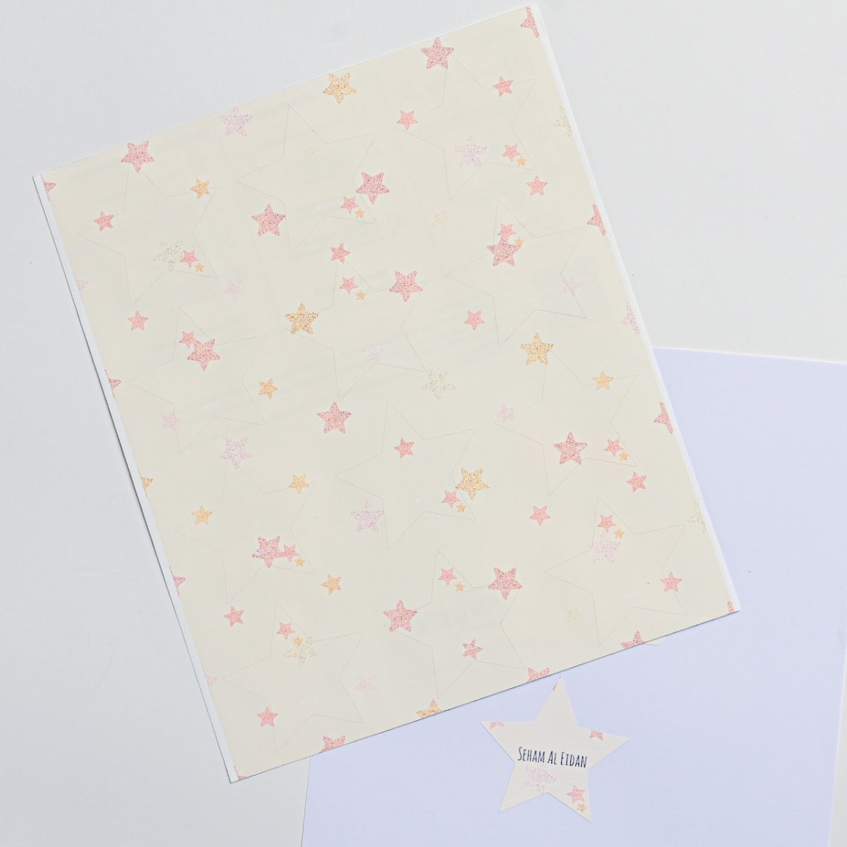 Pink Star Shaped Labels