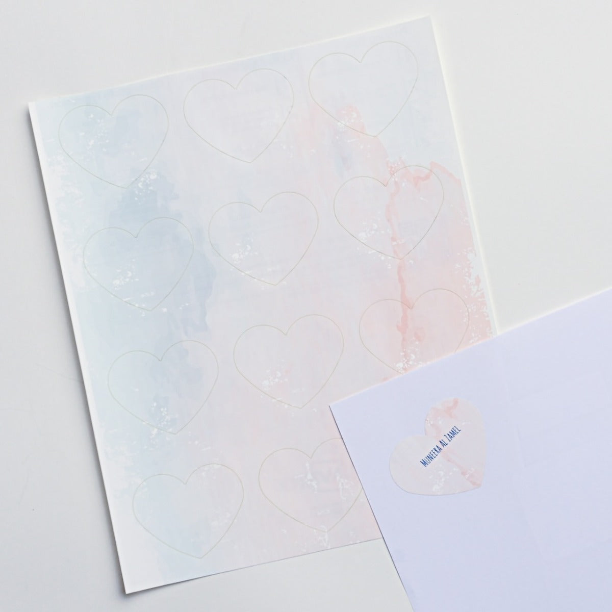 Heart Shaped Labels- Pink/Blue