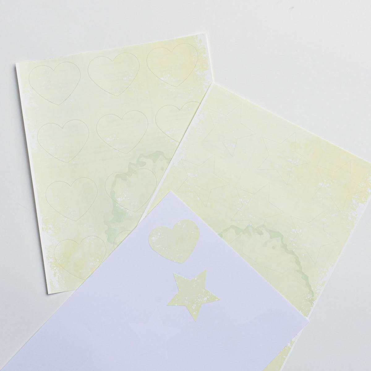 Heart & Star Shaped Labels- Yellow