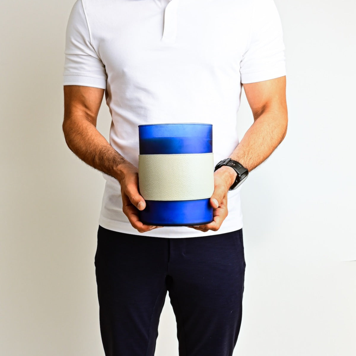 White Musk Mega Candle - Blue