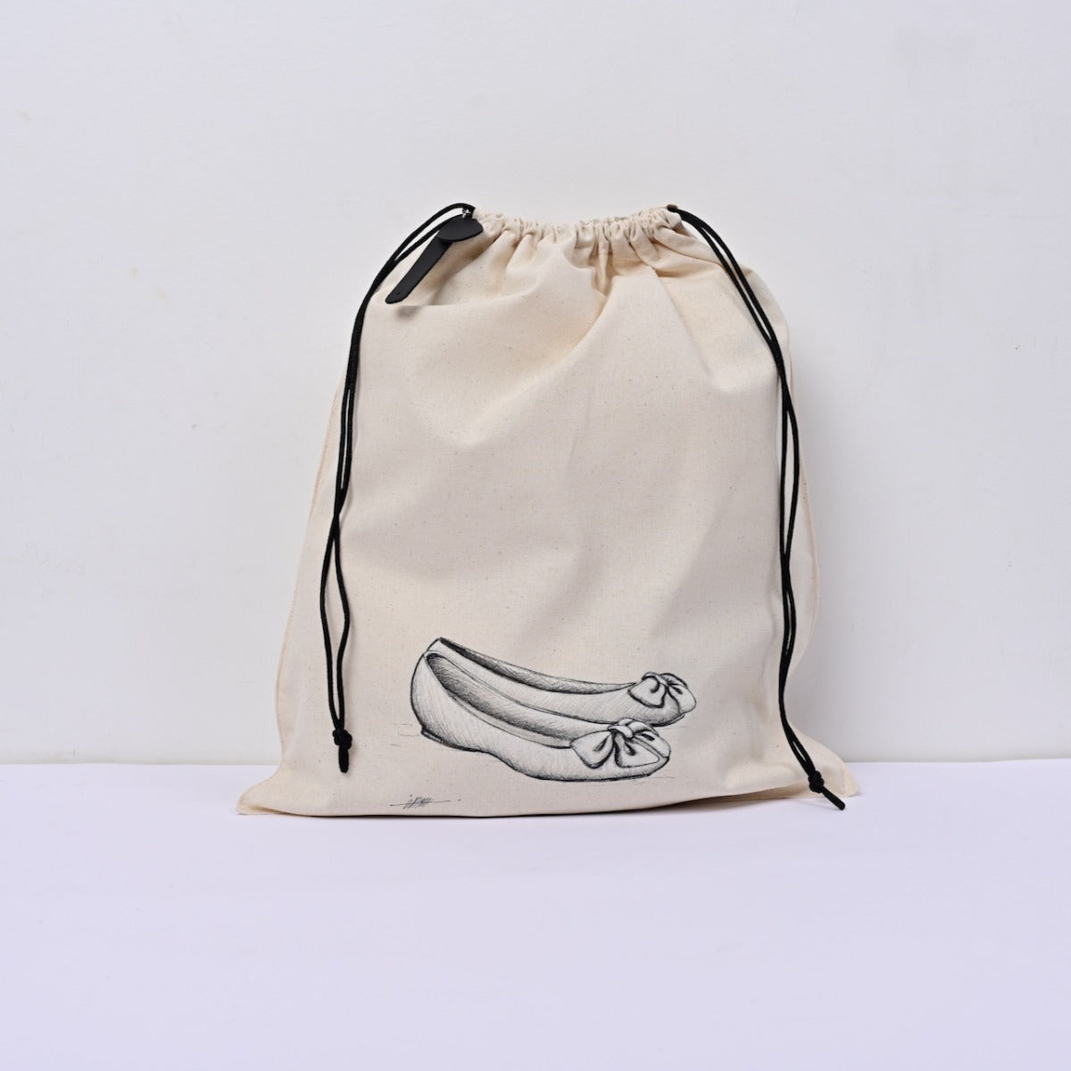 Hand-Drawn Canvas Drawstring Organizer - Large