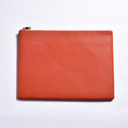 SaffianoClutchOrange