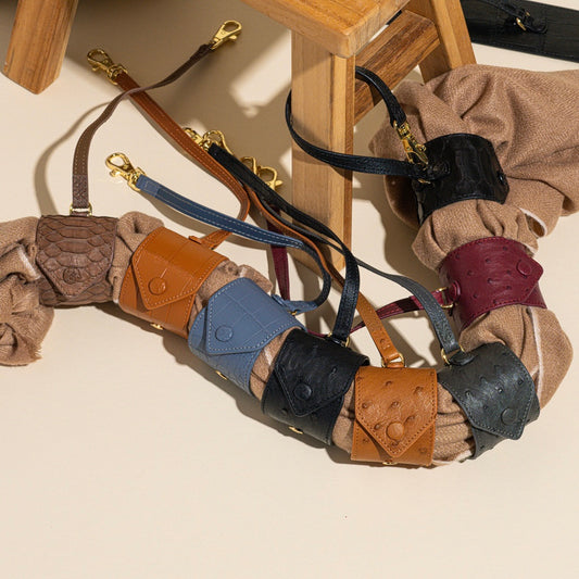 Exotic Leather Scarf Holder