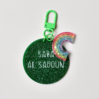 Charm Glitter Acrylic Bag Tag