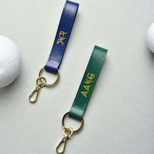 Saffiano Strip Keychain