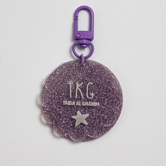 Double Acrylic Glitter Bag Tag