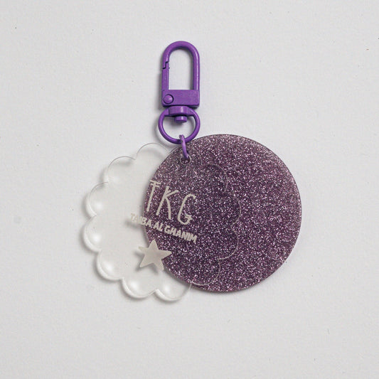 Double Acrylic Glitter Bag Tag