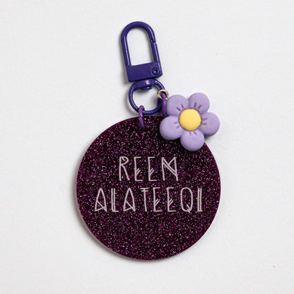 Charm Glitter Acrylic Bag Tag