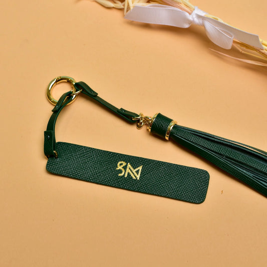Saffiano Tassel Keychain