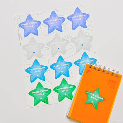 Blue/Green Star Gradient Labels