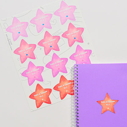 Pink/Purple Star Gradient Labels