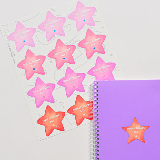 Pink/Purple Star Gradient Labels