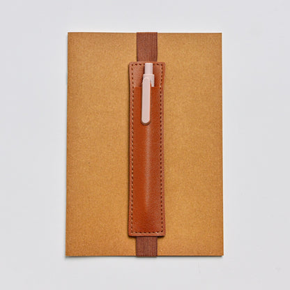 Faux Leather Elastic Pen Holder with Notebook