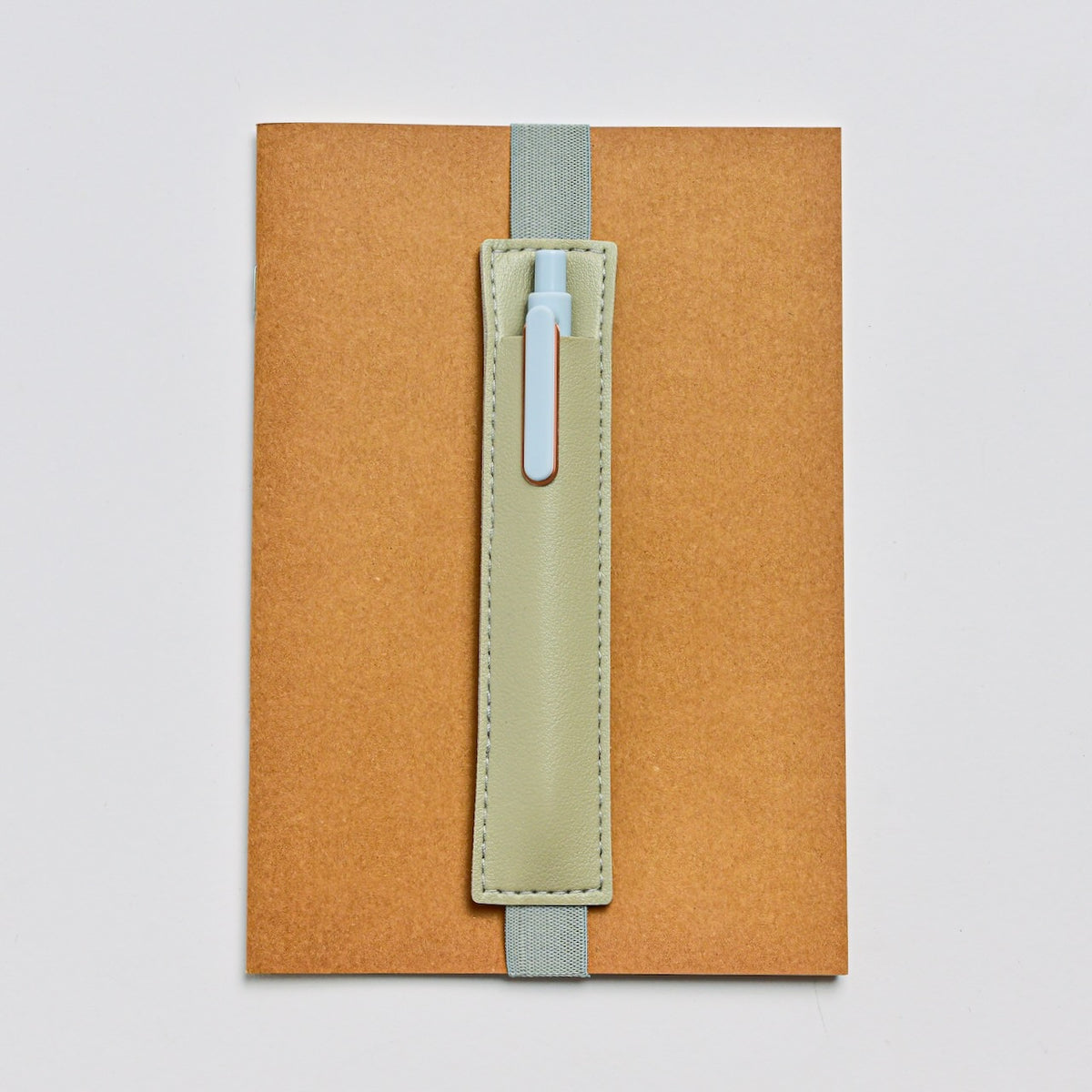 Faux Leather Elastic Pen Holder with Notebook