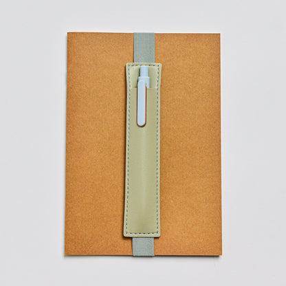 Faux Leather Elastic Pen Holder with Notebook