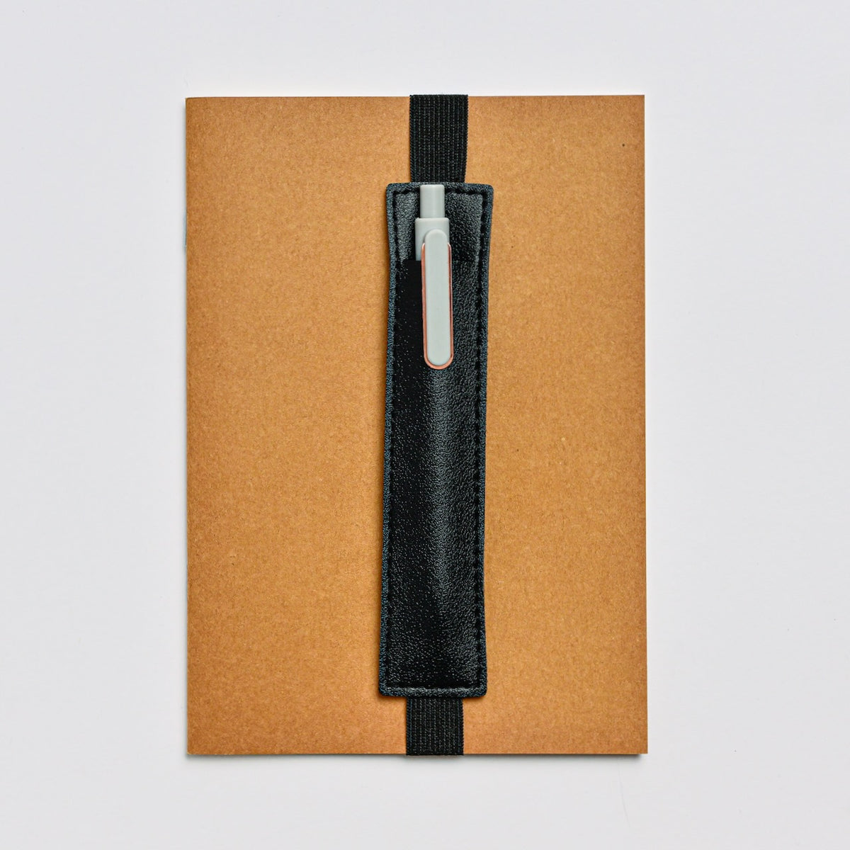 Faux Leather Elastic Pen Holder with Notebook