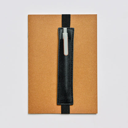 Faux Leather Elastic Pen Holder with Notebook