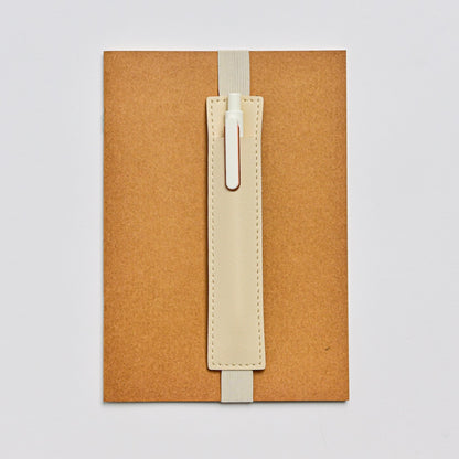 Faux Leather Elastic Pen Holder with Notebook