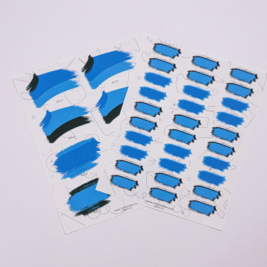 Blue Strokes Label Bundle