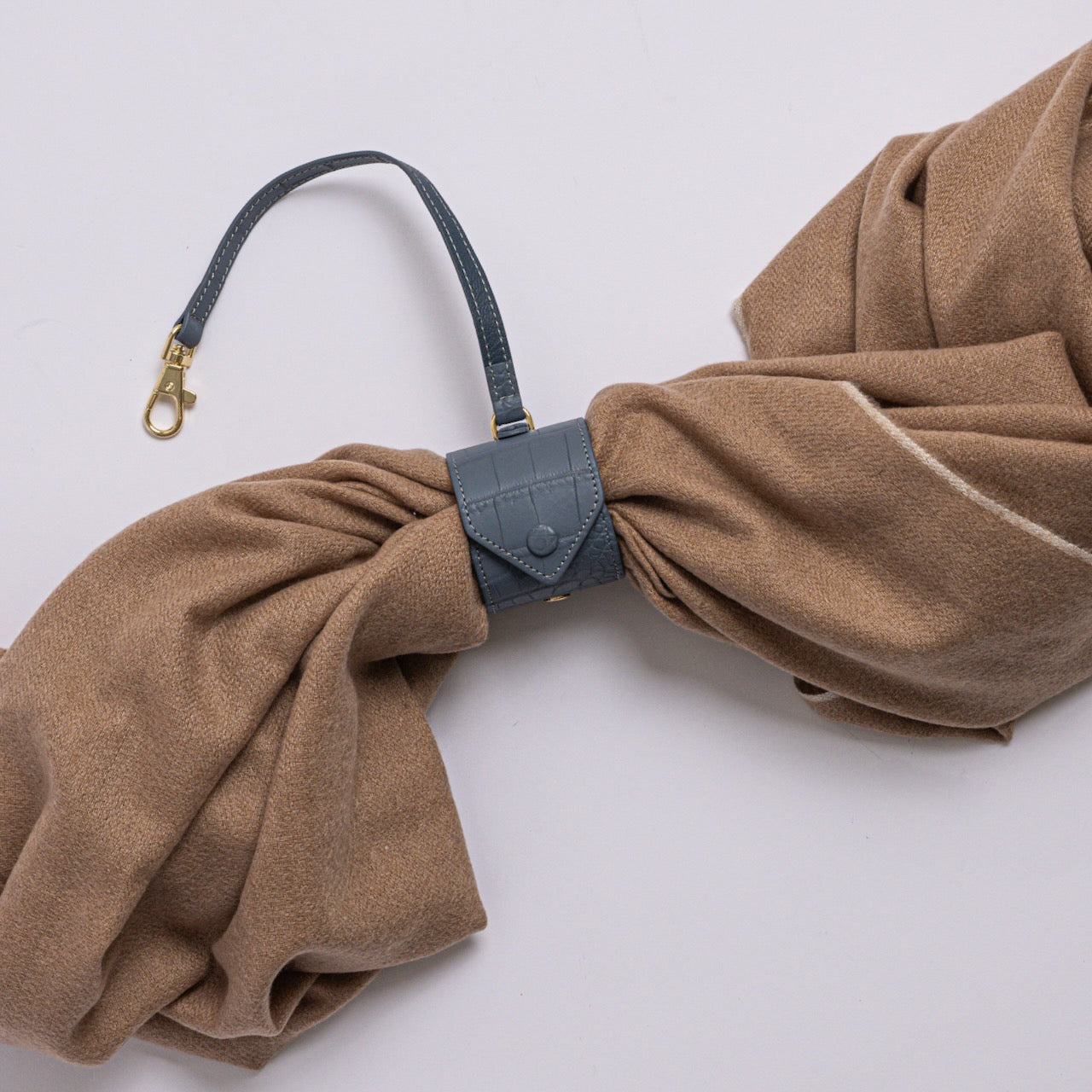 Exotic Leather Scarf Holder