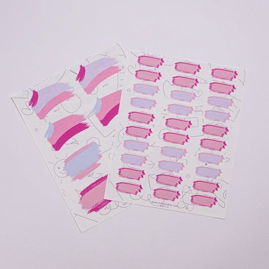 Pink/Purple Strokes Label Bundle