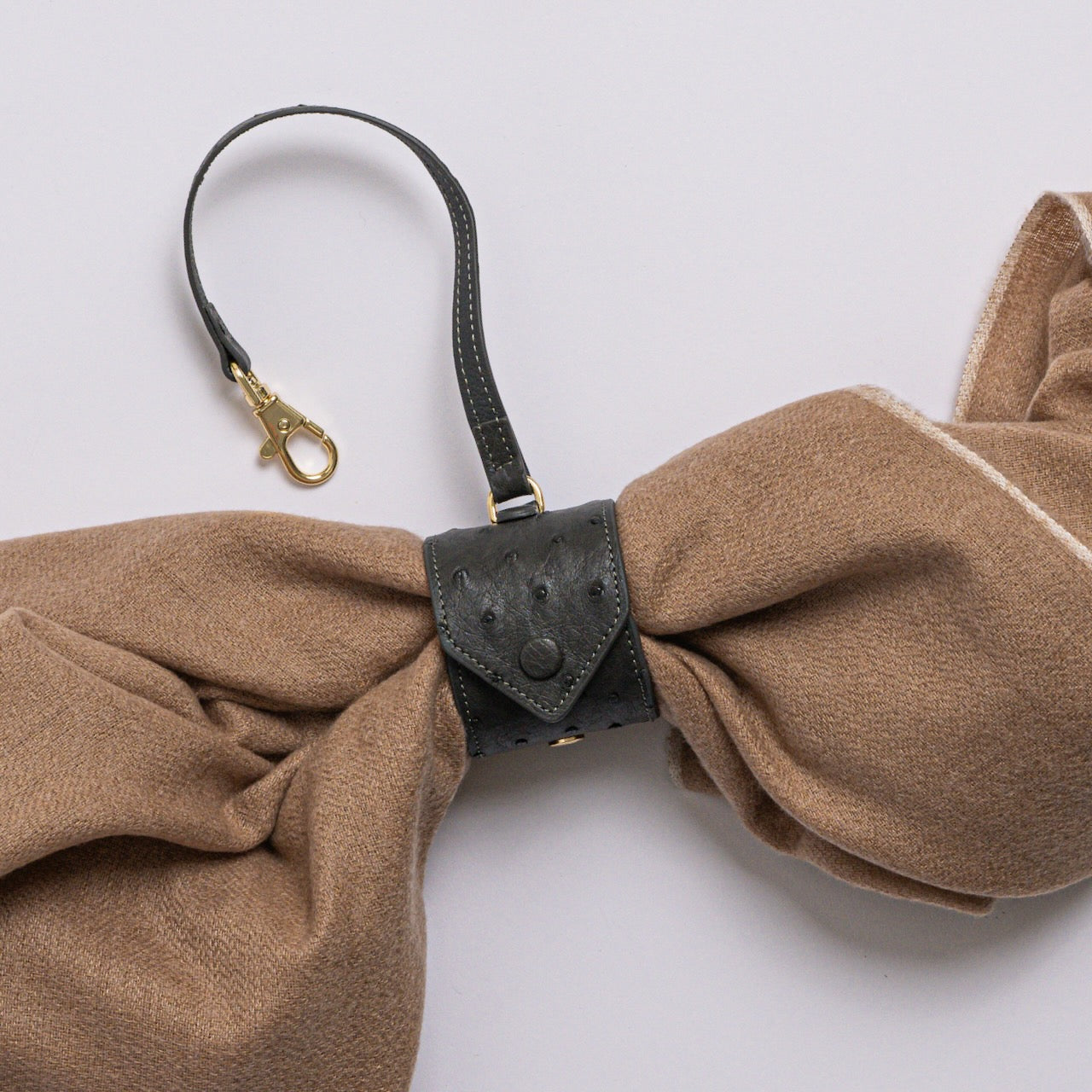 Exotic Leather Scarf Holder