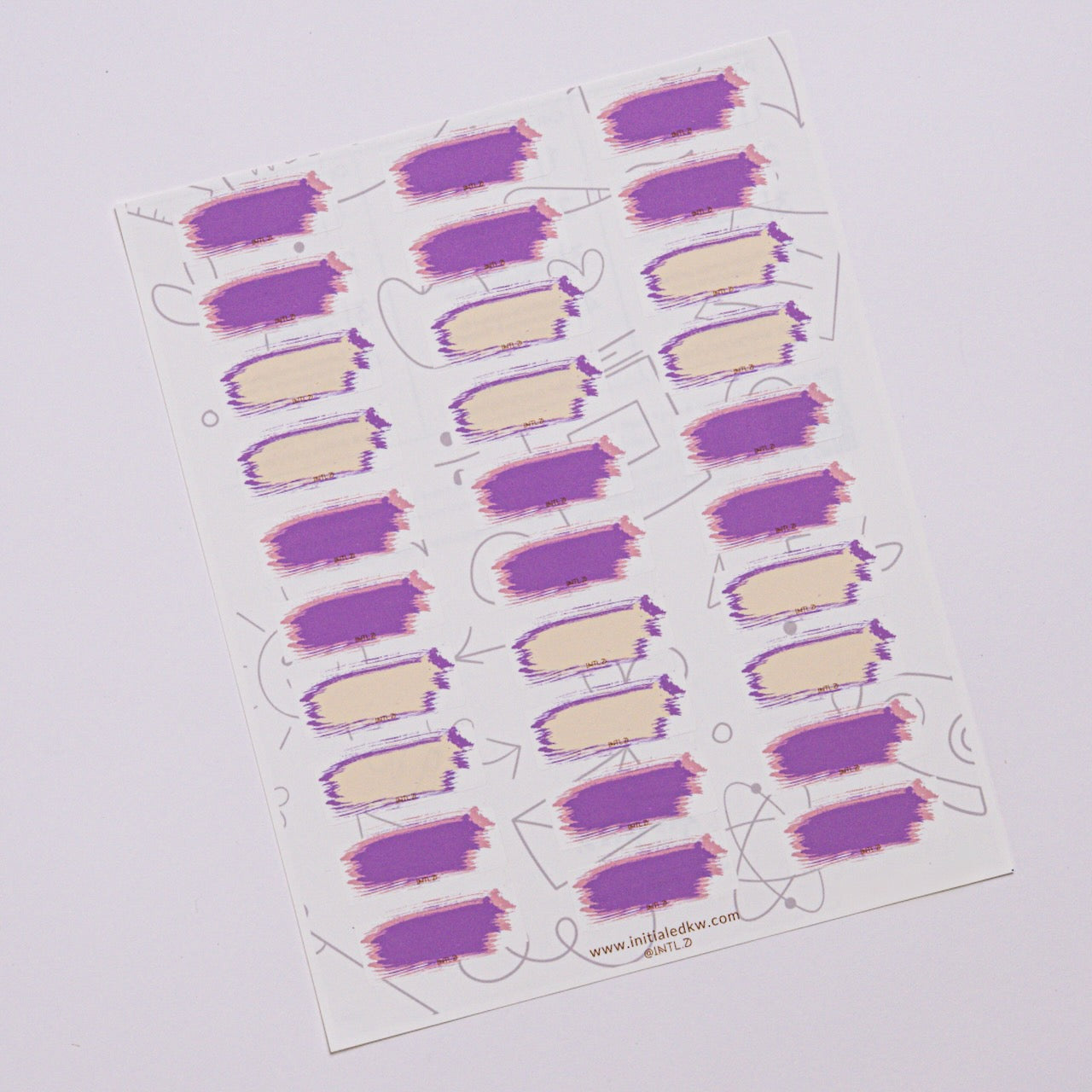 Mini Purple/Peach Stroke Labels