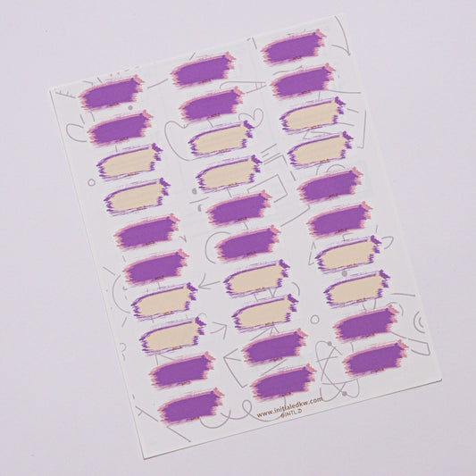 Mini Purple/Peach Stroke Labels
