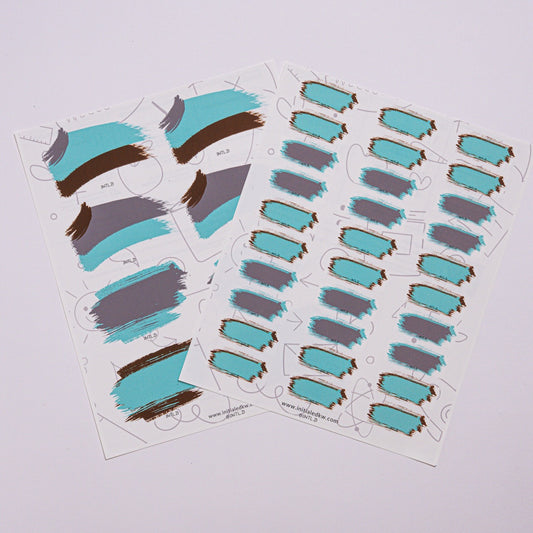 Mint/Grey Strokes Label Bundle