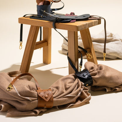 Exotic Leather Scarf Holder