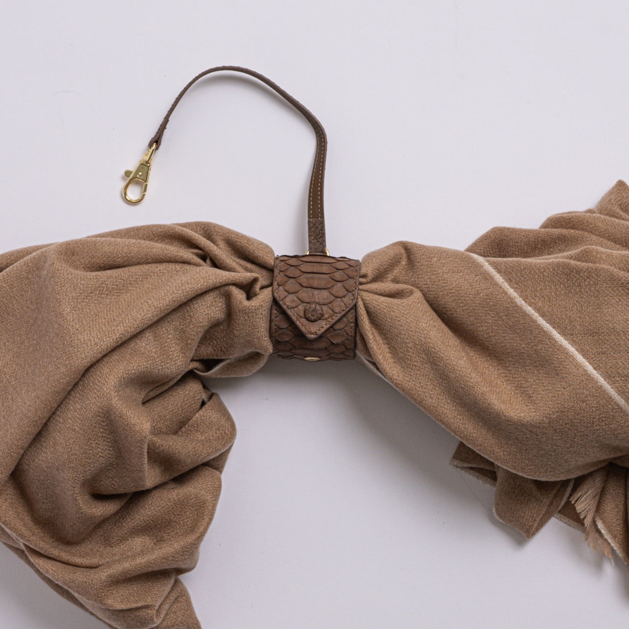 Exotic Leather Scarf Holder