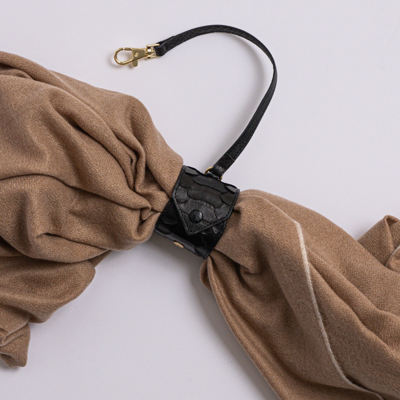 Exotic Leather Scarf Holder