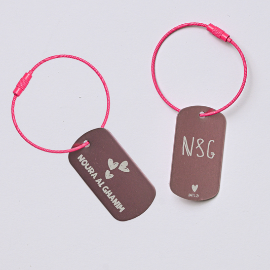 Hearts Metal Bag Tag