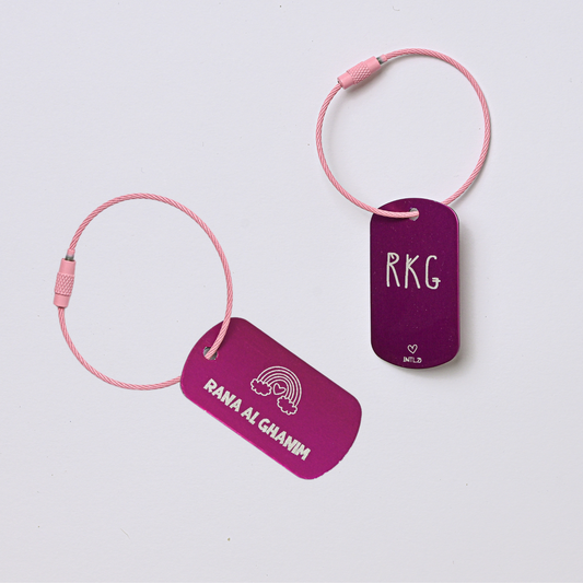 Heart Rainbow Metal Bag Tag