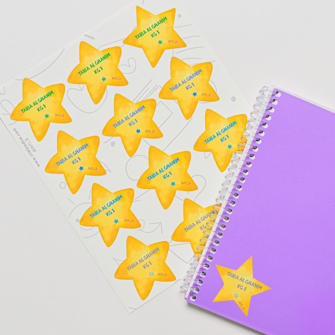 Golden Yellow Star Shape Labels
