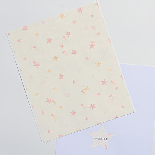 Pink Star Shaped Labels