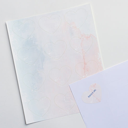 Heart Shaped Labels- Pink/Blue