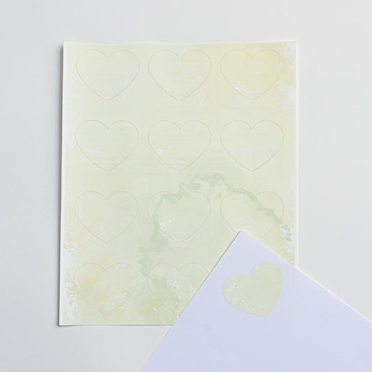 Heart Shaped Labels- Yellow