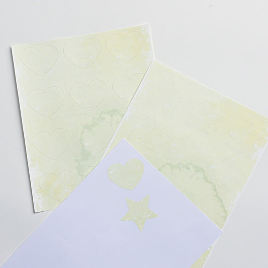 Heart & Star Shaped Labels- Yellow